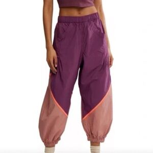 NWT New FP Movement Women's Free Throw Pants deep mulberry combo Small S